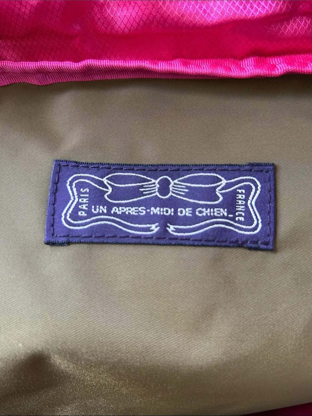 Olive Green Tote with Pink Stripe and Black Trim - Chic Everyday Shoulder Bag